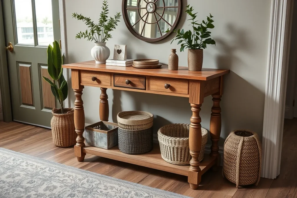 Wood Console Table Entryway